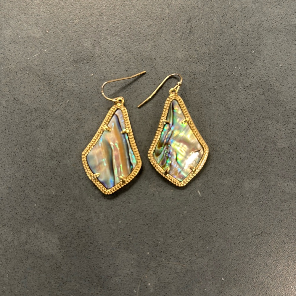 Kendra Scott Alex Earrings in Abalone Shell and Gold